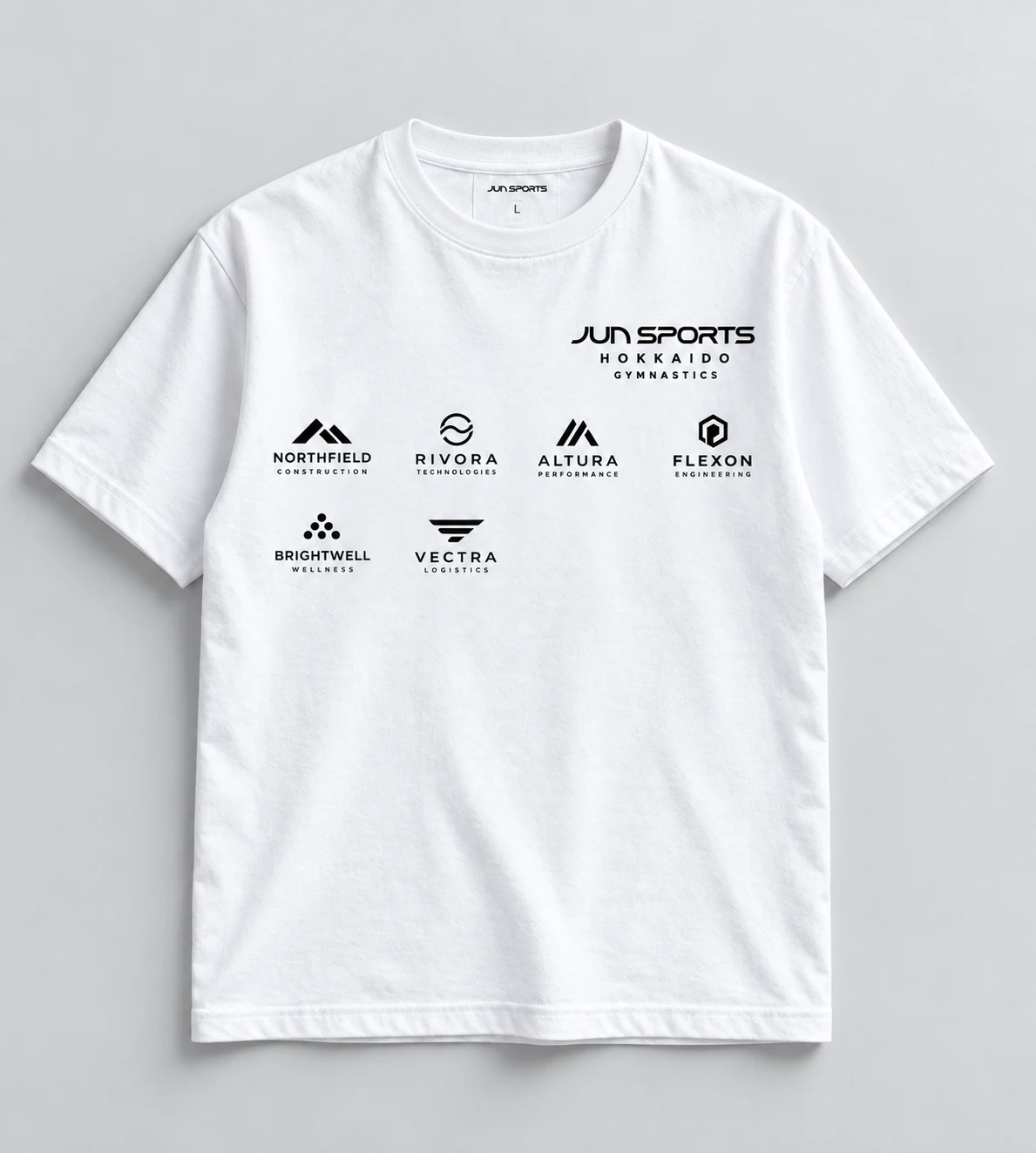大会用チームTシャツ 前面 スポンサーロゴ掲載イメージ